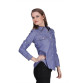 Womens Denim Solid Casual Collared Neck Shirt Pattern Blue 